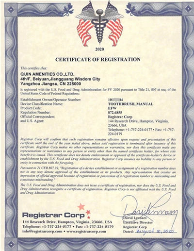 2020 FDA CERTIFICATION