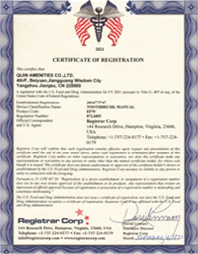2021 FDA CERTIFICATE